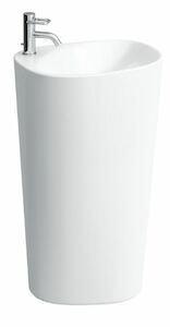 Szabadon álló mosdókagyló Laufen Palomba 52x39,5 cm fehér színben fényes felülettel középső nyílással 1180.3.000.104.1