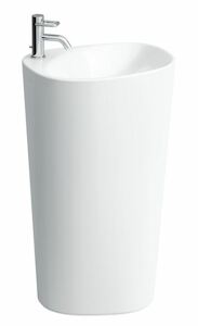 Szabadon álló mosdókagyló Laufen Palomba 52,5x43,5 cm fehér színben fényes felülettel középső nyílással 1180.4.000.104.1