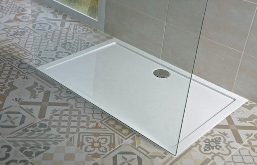 Zuhanytálca négyszögletes Jika 100x80 cm öntött márvány fehér H2119340000001