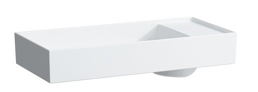 Mosdó lapra Laufen Kartell By Laufen 75x35 cm fehér színben fényes felülettel csaptelep nyílás nélkül, túlfolyás nélkül 1233.2.000.112.1