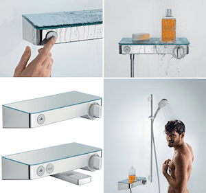 Kád csaptelep Hansgrohe Showertablet Select 300 zuhanyszett nélkül 150 mm Fehér/króm 13151400