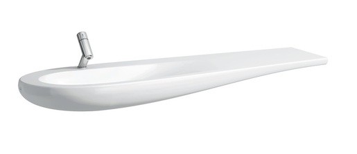 Mosdó bútorba Laufen Alessi One 160x50 cm fehér színben fényes felülettel középső nyílással 1497.1.400.104.1