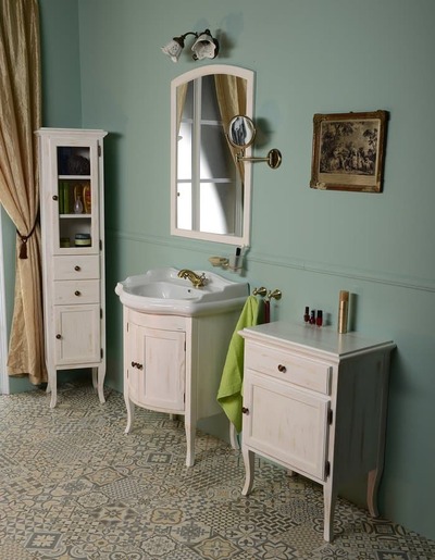 Fürdőszobaszekrény mosdó alá Sapho Retro 60x80x45 cm fáradt fehér 1684