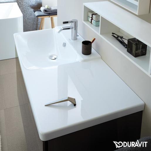 Mosdó bútorba Duravit P3 Comforts 125x49,5 cm fehér színben fényes felülettel rakodófelület jobbra 2333120000