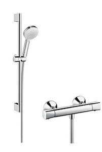 Zuhany csaptelep Hansgrohe Crometta 100 zuhanyszettel együtt 150 mm fehér / króm 27030400