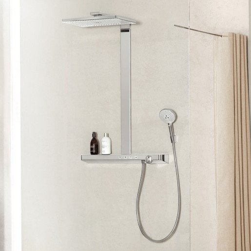 Zuhanyrendszer Hansgrohe Rainmaker Select termosztatikus csapteleppel fehér / króm 27106400