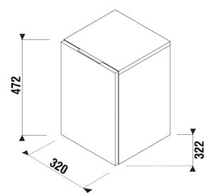 Fürdőszobaszekrény alacsony Jika Cubito 32x47x32,2 cm sötét fenyő dekorban 3J42.0.110.461.1