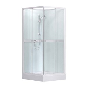 Zuhanykabin, a felület átlátszó üvegből készült dekor nélküli. Az üveg könnyű karbantartásával. Tolóajtó rendszer.