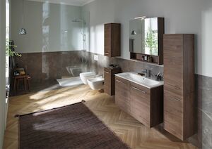 Fürdőszobaszekrény mosdóval Geberit Selnova 100x65,2x50,2 cm láva dekorban mat 501.245.00.1
