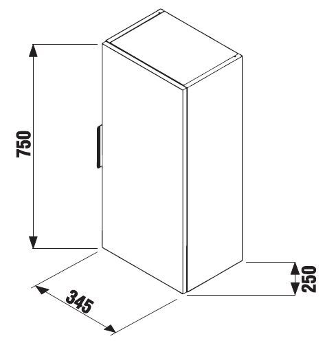 Fürdőszobaszekrény alacsony Jika Cube 34,5x75x25 cm sötét tölgyfa dekorban 5371.1.176.302.1