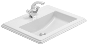 Süllyesztett mosdó Villeroy & Boch Hommage 63x52,5 cm fehér színben fényes felülettel középső nyílással 710263R1