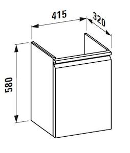 Fürdőszobaszekrény mosdó alá Laufen Pro S 41,5x58x32,1 cm grafit mat 8330.1.096.480.1
