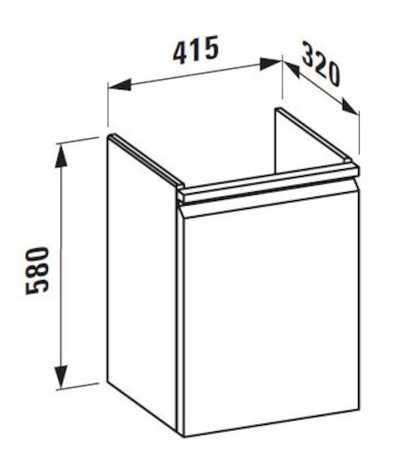 Fürdőszobaszekrény mosdó alá Laufen Pro S 41,5x58x32,1 cm fehér lesk 8330.2.096.464.1