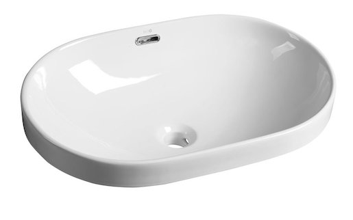 Süllyesztett mosdó Sapho Lima 59,5x39,5 cm fehér színben fényes felülettel csaptelep nyílás nélkül BH7022