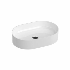 Mosdó lapra Ravak Ceramic Slim 55x37 cm fehér színben fényes felülettel csaptelep nyílás nélkül, túlfolyás nélkül XJX01155001
