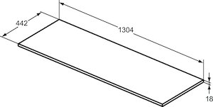 Mosdólap Ideal Standard Connect Air 130,4x1,8x44,2 cm szürke tölgyfa / fehér kombinációban mat E1147PS