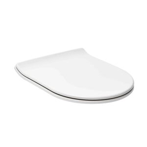 WC ülőke duroplasztból softclose (lassú záródás) fehér színben az ülőke hossza 45,1 cm. a rögzítés közti távolság 12,4-21,6 cm.