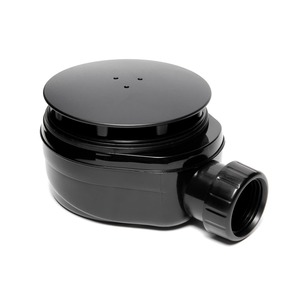 Optima szifon zuhanytálcához 90 mm átmérőjű, alacsony fekete ESLIMCR90BL