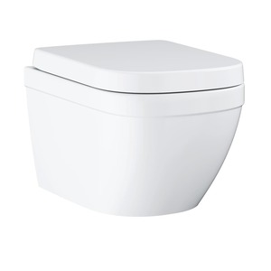 WC soft close ülőkével öblítési kör nélkül. Kerámia ülőkével együtt Öblítési mennyiség 3/5 liter.