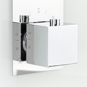 Zuhanypanel SIKO Glass Shower termosztatikus csapteleppel Fehér GLASHOWER