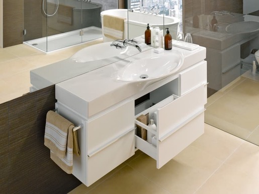 Fürdőszobaszekrény mosdó alá Laufen Case 149,5x46,5x37,5 cm fehér lesk H4013510754751