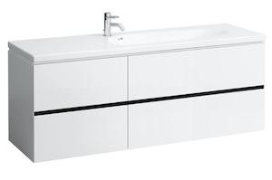 Fürdőszobaszekrény mosdó alá Laufen Palomba 158,9x57,5x47,5 cm fehér mat H4074041802201