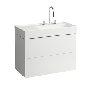 Felakasztható fürdőszobaszekrény a mosogató alatt fehér színben matt felülettel mérete 88x60x45 cm. behúzással