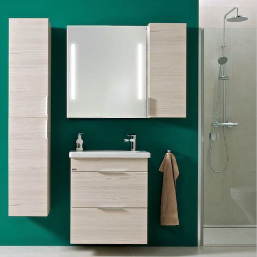 Fürdőszobaszekrény mosdó alá Jika Tigo N 41,8x70,5x16,6 cm kőrisfa dekorban H40J2112005141