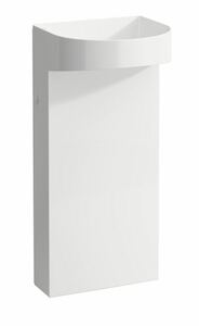 Szabadon álló mosdókagyló Laufen Sonar 41x38 cm fehér színben fényes felülettel csaptelep nyílás nélkül, túlfolyás nélkül H8113410001121
