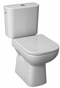 Álló kombinált WC ülőke nélkül hátsó kifolyással oldalsó feltöltéssel 3/8 " és mélyöblítéssel. Kerámia  Takarékos 3 / 4,5 literes öblítéssel. A szerelőkészlet a csomag része.