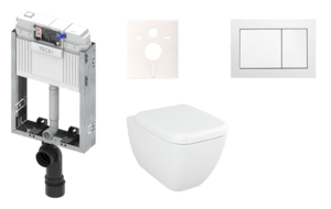 Fali WC szett falra szerelhető Tece TECEbox  fehér színben  hátsó kifolyással KMPLSHIFTT