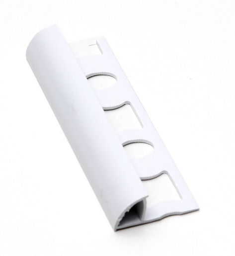 Élvédő lekerekített, PVC,  fehér, hosszúság 250 cm, magasság 10 mm,  L10250