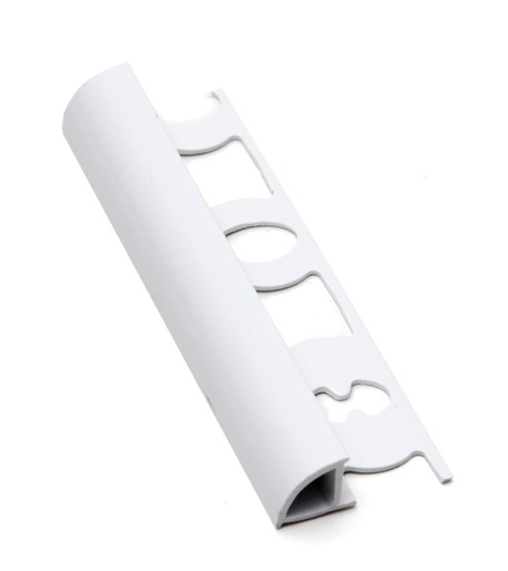 Élvédő Profil PVC lekerekített, fehér, hosszúság 250 cm, magasság 8 mm,  L8250