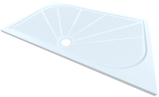 Zuhanytálca négyszögletes SAT Limnew 140x80 cm öntött márvány fehér LIMNEW14080