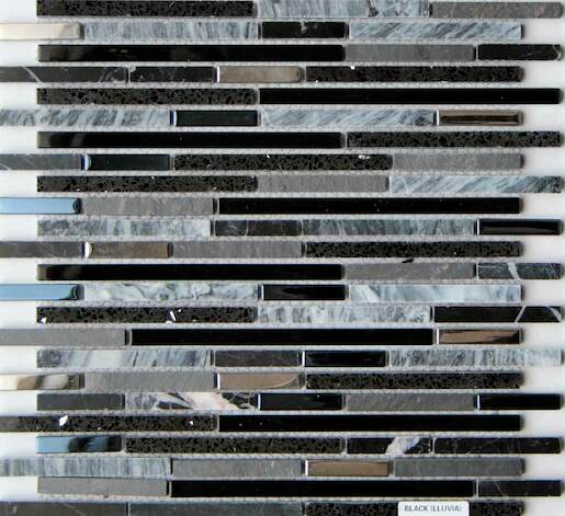 Kőmozaik Mosavit Lluvia negro 30x30 cm matt/fényes LLUVIANE