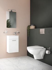 Fürdőszobai szett mosdókagylóval, tükörrel és világítással VitrA Mia 39x61x28 cm fehér fényes MIASET40B