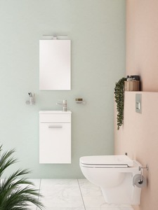 Fürdőszobai szett mosdókagylóval, tükörrel és világítással VitrA Mia 39x61x28 cm fehér fényes MIASET40B