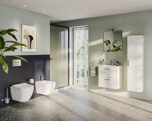 Fürdőszobai szett mosdókagylóval, tükörrel és világítással VitrA Mia 59x61x39,5 cm fehér fényes MIASET60B