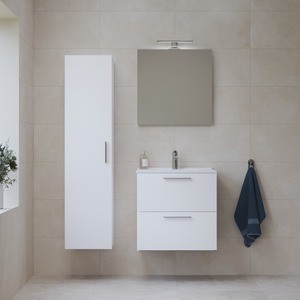 Fürdőszobai szett mosdókagylóval, tükörrel és világítással VitrA Mia 59x61x39,5 cm fehér fényes MIASET60B