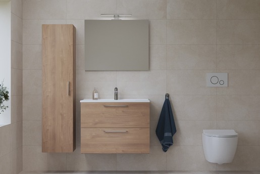 Fürdőszobai szett mosdótükörrel és világítással VitrA Mia 59x61x39,5 cm tölgyfa MIASET60D