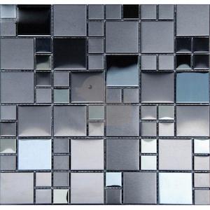 Mozaik fekete színben mérete 30x30 cm vastagsága 8 mm fényes / matt kivitelezésű felülettel. Különböző alakú alapelemek