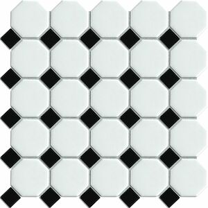 Mozaik Premium Mosaic mix black/white 30x30 cm matt/fényes MOSOCTAGON