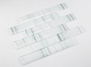 Üvegmozaik Premium Mosaic fehér 30x30 cm fényes MOSV48STRIPE