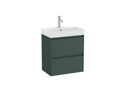 Fürdőszobaszekrény mosdóval Roca ONA 55x64,5x36 cm zöld mat ONA55ZK2ZZM