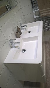 Fürdőszobaszekrény dupla mosdóval Naturel Pavia Way 120x53x48,5 cm fehér lesk PAVIA2120Z