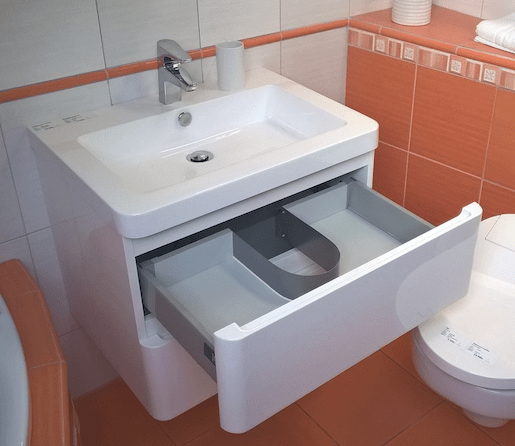 Fürdőszobaszekrény mosdóval Naturel Pavia Way 64x53x48,5 cm fehér lesk PAVIA265Z
