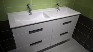 Fürdőszobaszekrény mosdóval Jika Plan 120x62,2x44,1 cm fehér PLAN120ZBI
