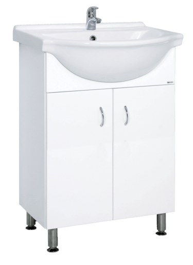Fürdőszobaszekrény mosdóval Multi Pro 55,5x85x42,4 cm fehér lesk PRO55NOVA