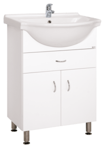 Fürdőszobaszekrény mosdóval Keramia Pro 60x85x50 cm fehér lesk PRO60Z