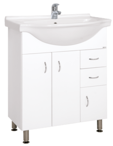 Fürdőszobaszekrény mosdóval Keramia Pro 70,5x85x50,5 cm fehér lesk PRO70DV